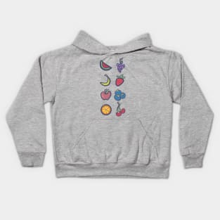 Retro Vintage fruit set Kids Hoodie